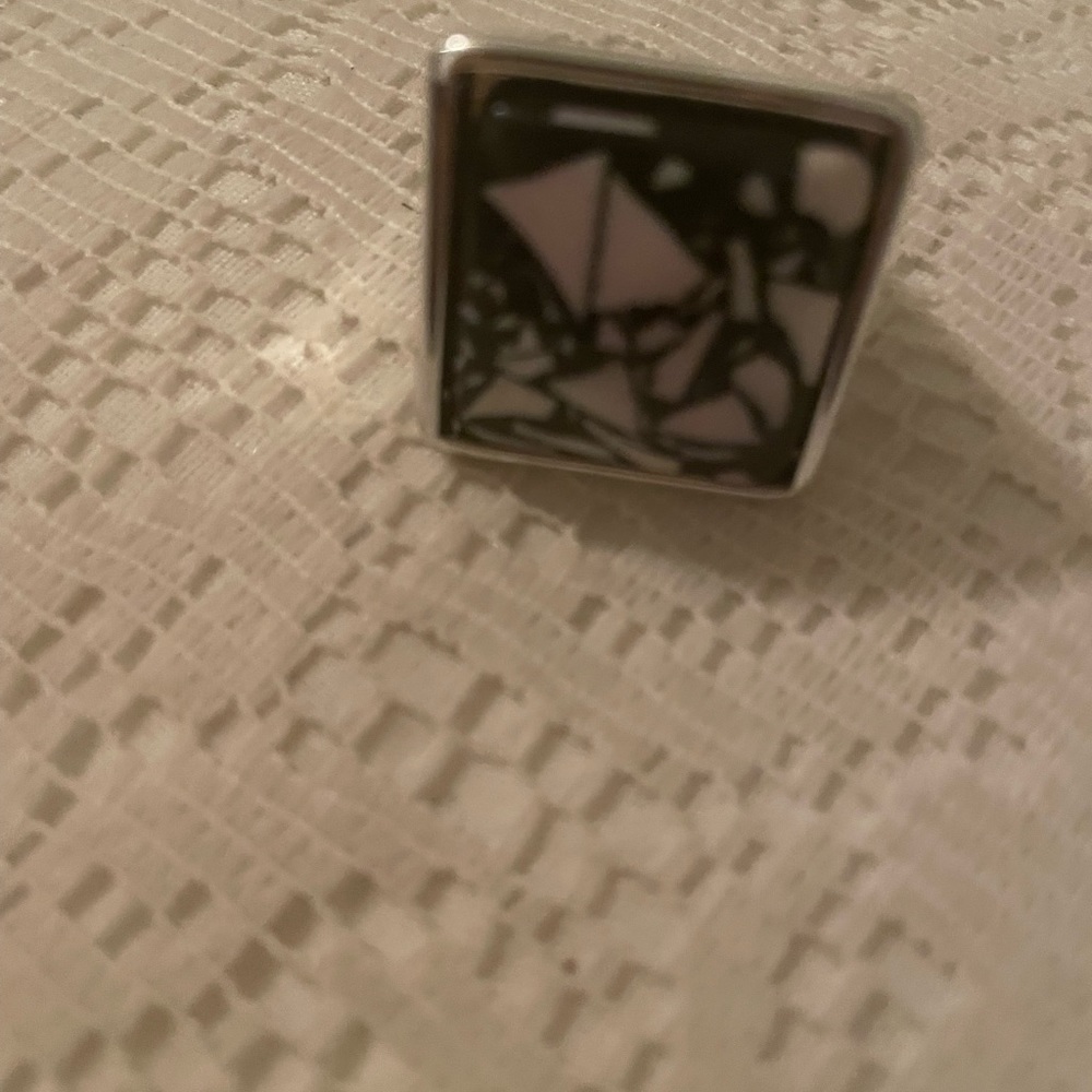 Black and white ring